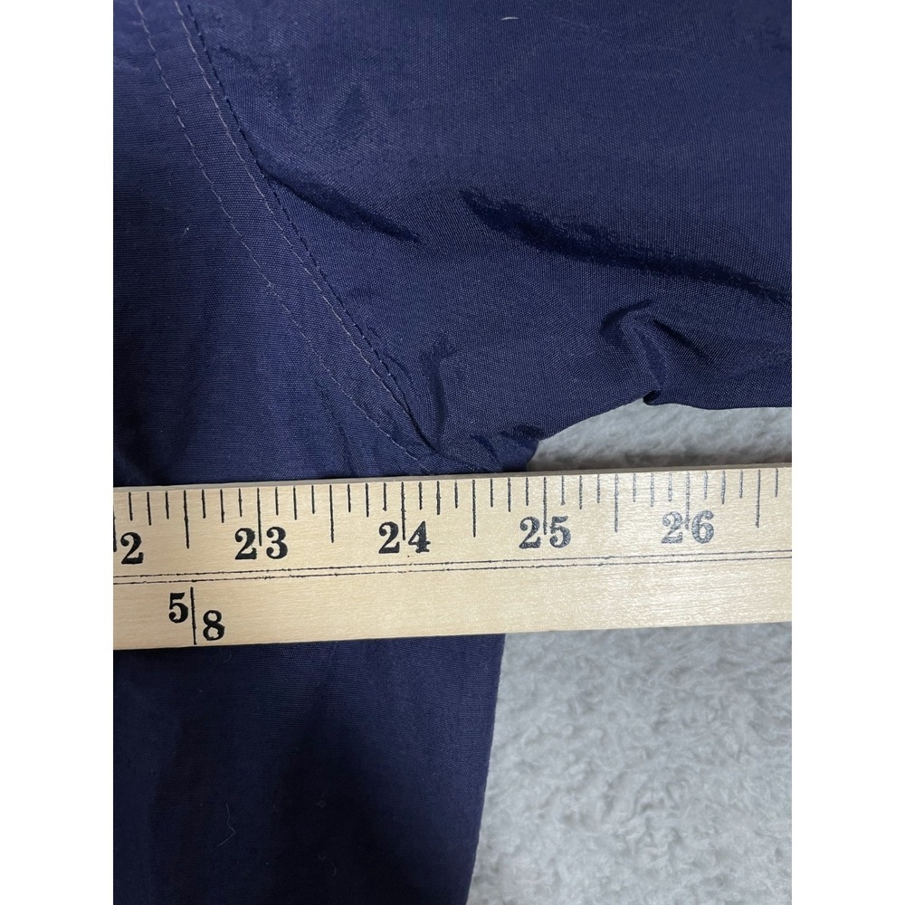 Vtg Eddie Bauer Bomber Jacket Men's L Navy Blue Nylon Fleece Lined Full Zip 90s - Picture 6 of 9